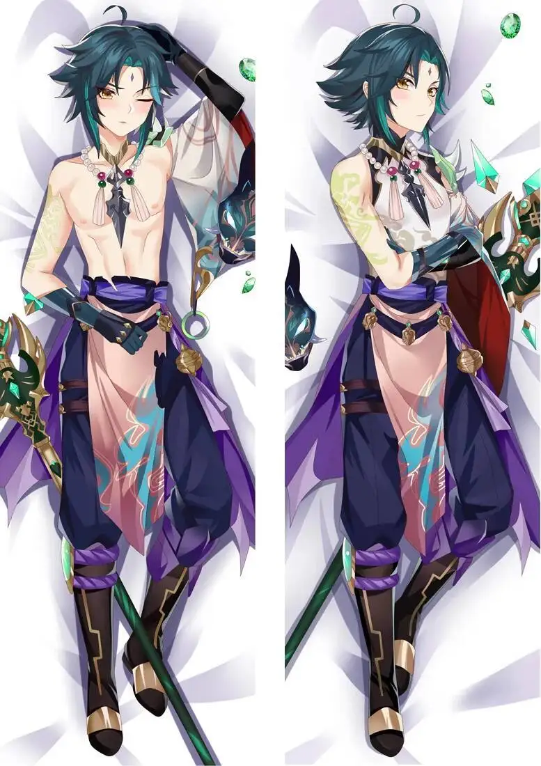 180Cm Genshin Impact XIAO Dakimakura 만화 애니메이션 Hing 바디 베개 커버 침구 귀여운 오타쿠 베개 커버