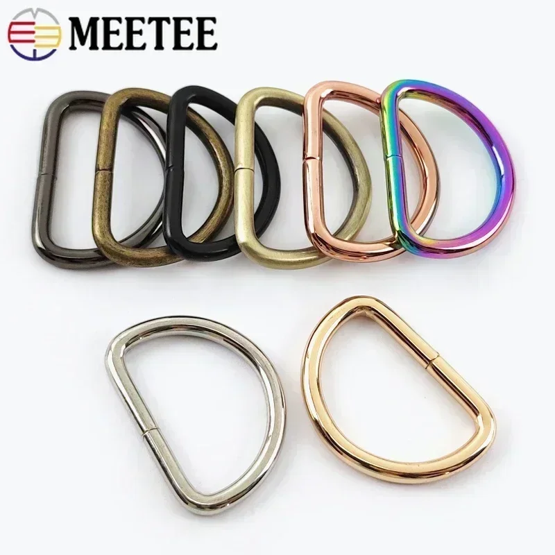 

Meetee 50Pcs 12-52mm Metal Rings Buckles Webbing Belt Bags Strap Hooks Garment Handbag Buckle DIY Craft Hardware Accessories