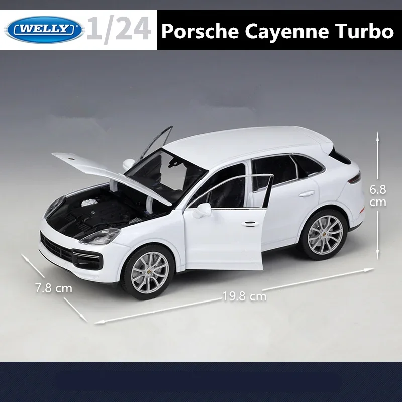 WELLY 1:24 Porsche Cayenne Turbo SUV Alloy Car Model Diecasts Metal Off-road Vehicles Car Model Simulation Collection Kids Gifts