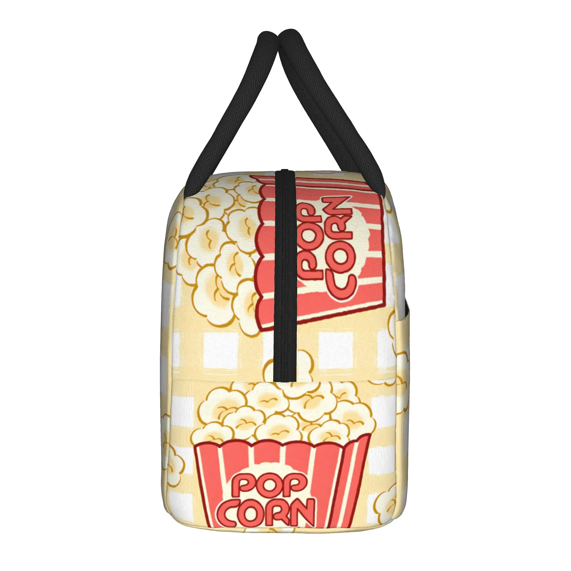 Popcorn Snack Theme Lunch Bag Lunch Box For Women Outdoor Picnic Portable Insulated Cooler Bag Waterproof Print Tote Food Bags