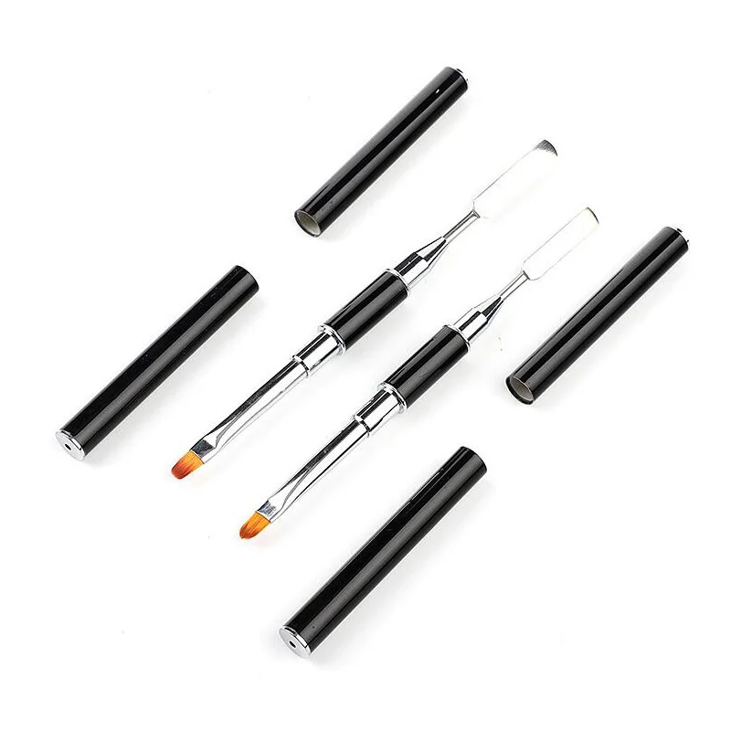 1 قطعة فرش الأظافر هلام البولندية العلاج بالضوء القلم المزدوج رئيس UV الغراء القلم مسمار الفن اللوحة رسم فرشاة مانيكير الأظافر اكسسوارات # 1