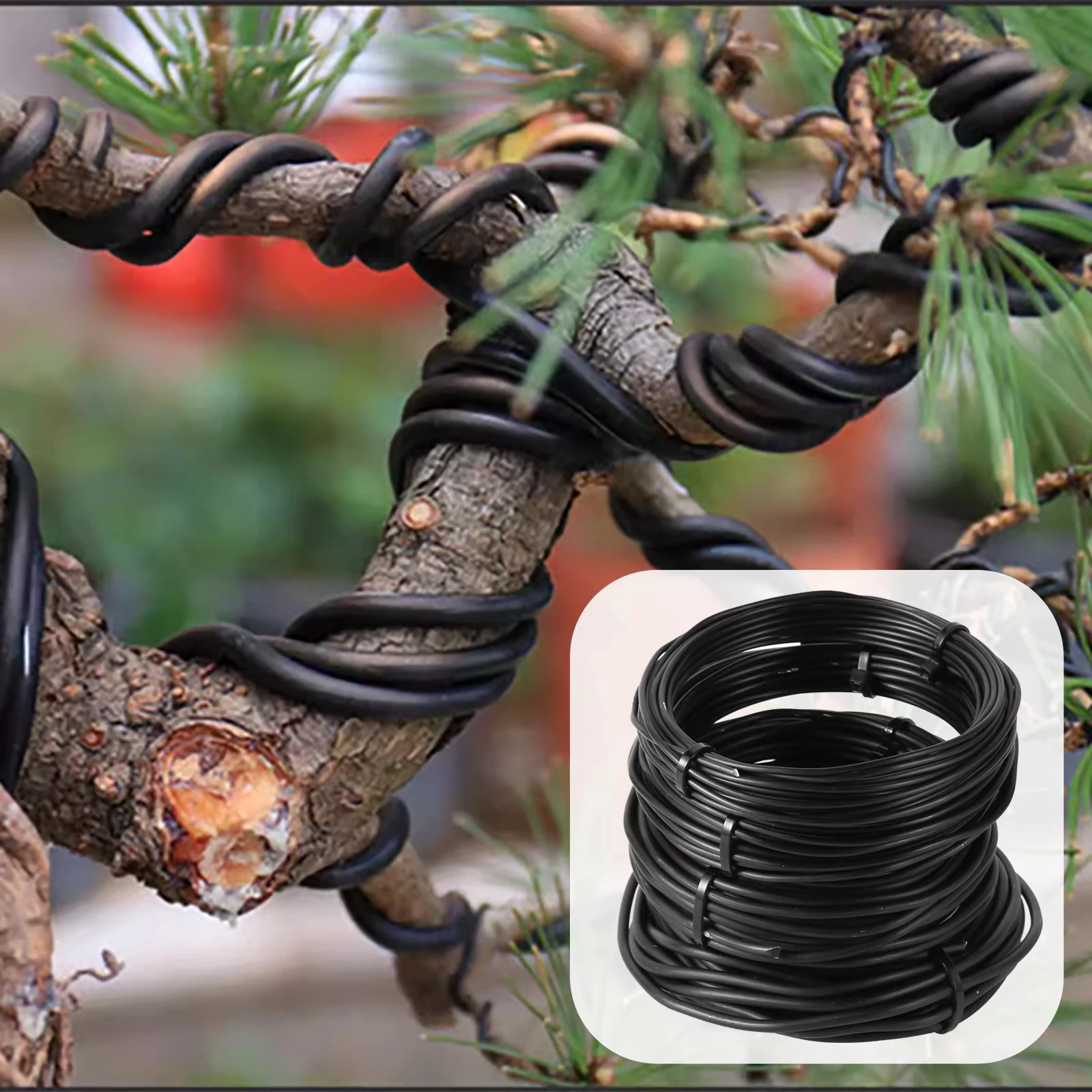 10m Aluminium Bonsai Training Wire; Plant Shaping Tool; Plant DIY Shaping Accessories, 1-3mm Black Size Alium Wire, Garden Tool