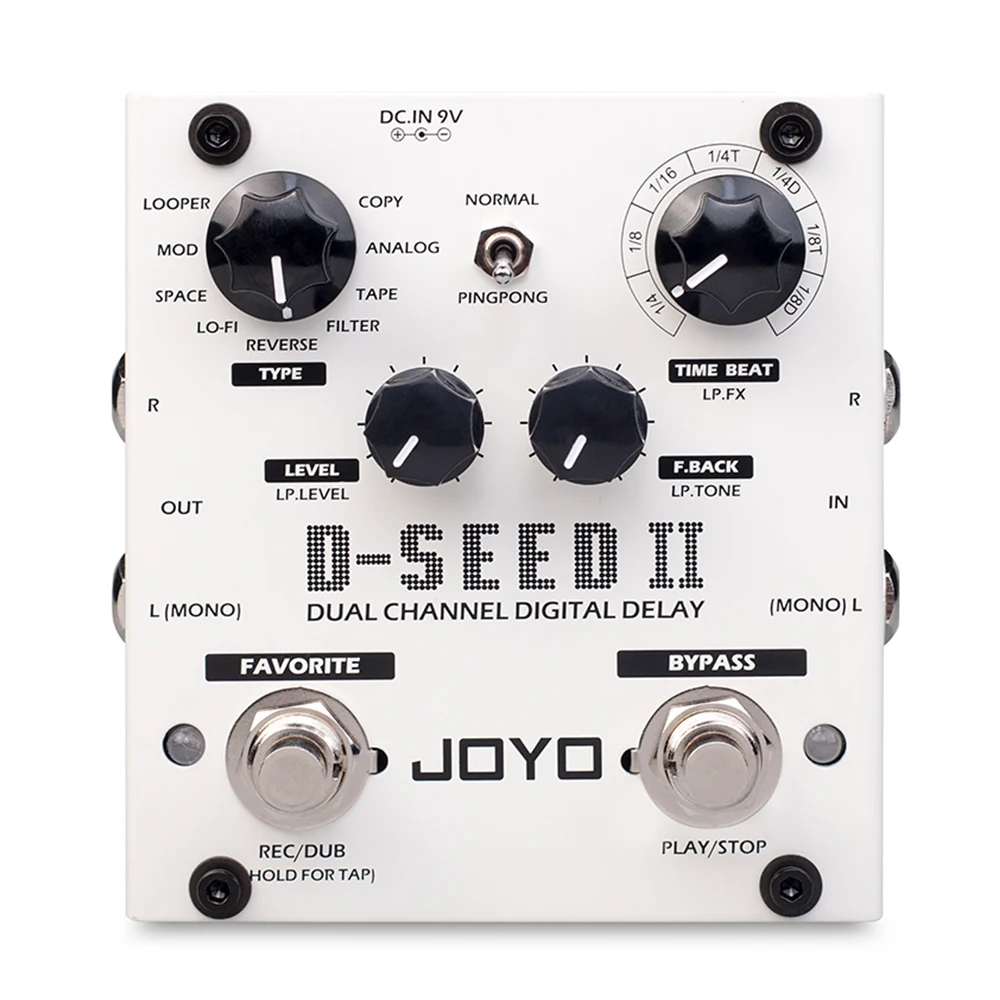 

Педали JOYO D-SEED-II Delay Looper для электрогитары, педаль для басов с несколькими эффектами, 8 режимов задержки, стерео педаль TEMPO, запчасти для гитары