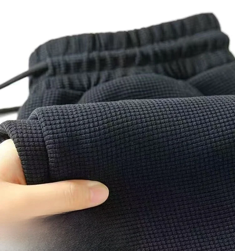 

Men's Casual Fce Lined Straight Leg Sport Pants mid Waist Elastic Micro Stretch Thiened Autumn Winter Straight Leg Trousers