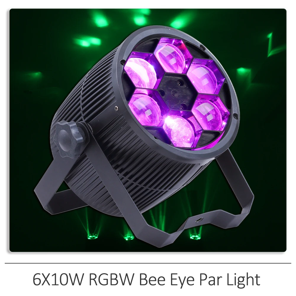 

New 6X10W LED RGBW Bee Eye Par Light Wall Wash Strobe Effects DMX512 For DJ Disco Party Club Wedding Stage Lighting Effect