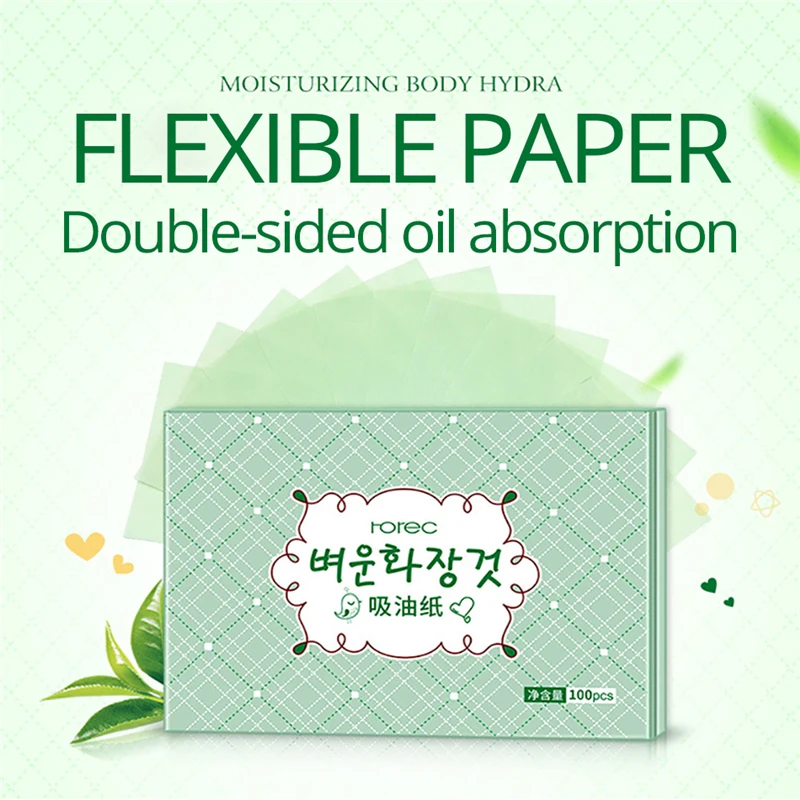 100Pcs/Bag Facial Tissue Paper Blue Film Oil Absorbing Control Face Blotting Cleaning Papers