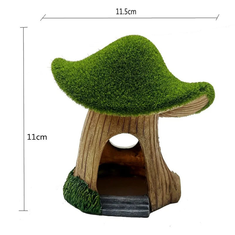 ABZV-Shrimp Hideout Shelter For Mini Aquarium House Resin Fish Tank Caves Mushroom Hut Landscape Fish Cave For Small Fish