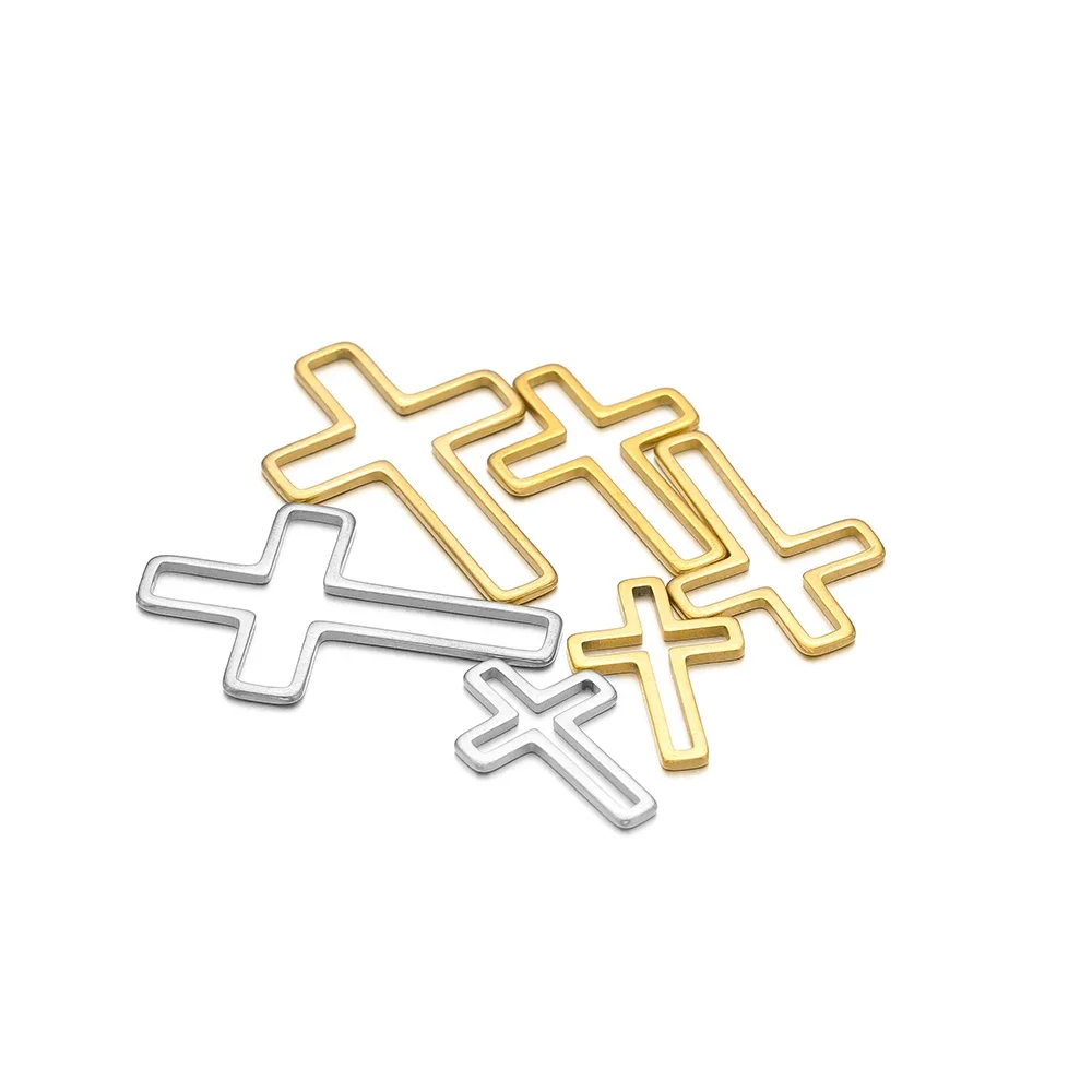 20/50pcs Stainless Steel PVD Gold Cross Charms Hollow Necklaces Connectors Pendant for DIY Jewelry Bracelet Making Findings Bulk - Image 4