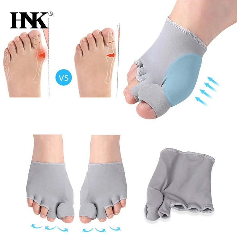 1Pair Toe Separator Hallux Valgus Bunion Corrector Orthotics Feet Bone Thumb Adjuster Correction Sock Straightener Brace