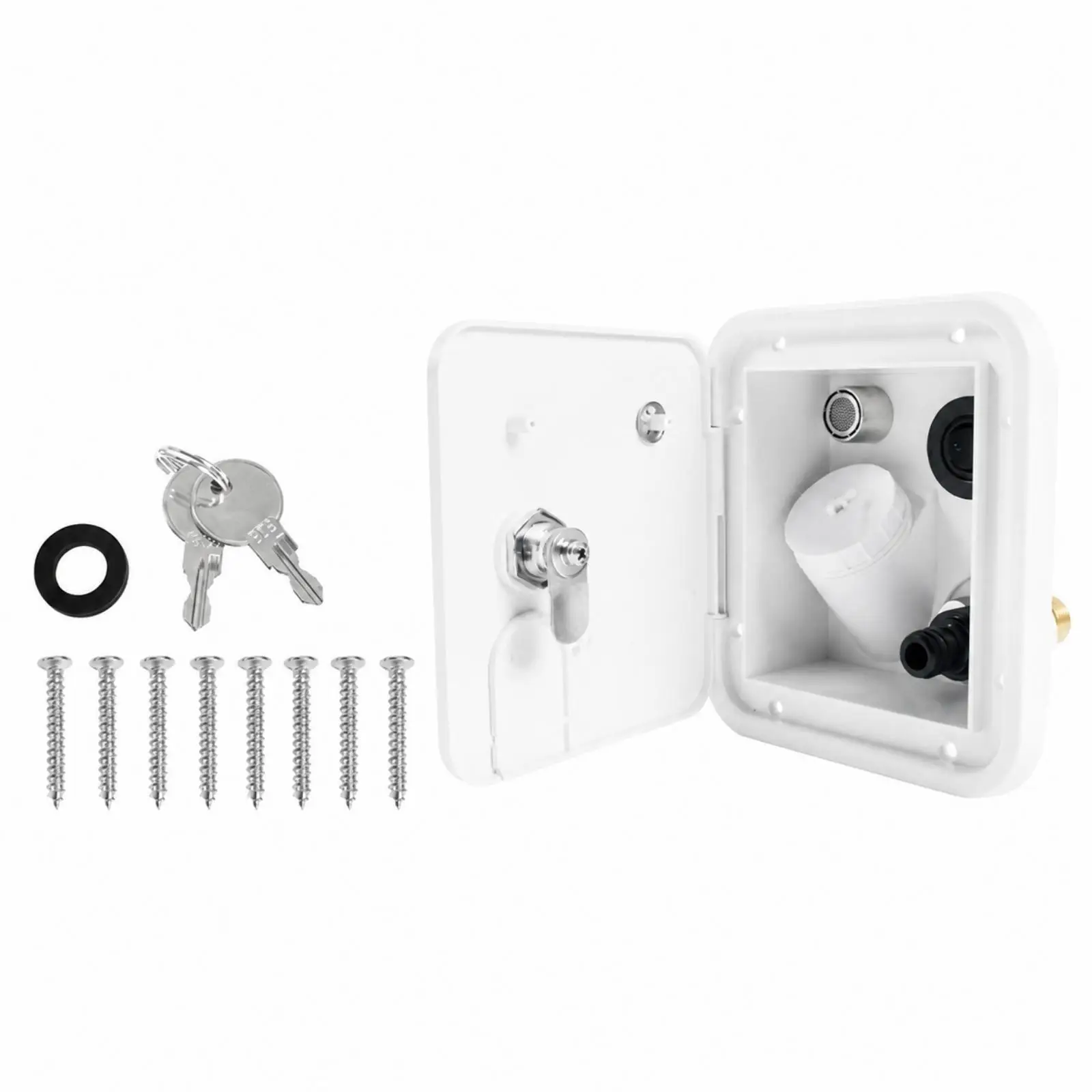 RV Water Fill Inlet with 12V Switch and Mounting Screws for Trailer Camper Tank Filling System