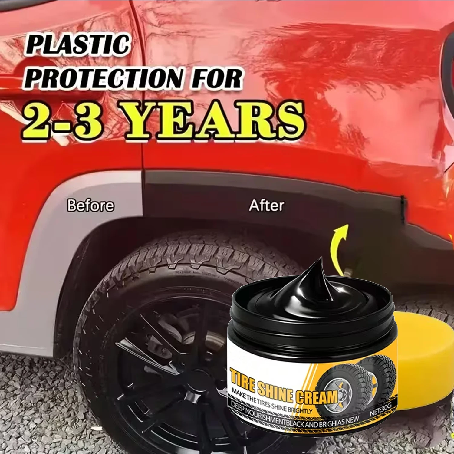 Car Interior Renovation Wax, Plastic Parts Renewal, Interior Shine Wax, Tire Protector, Black Vehicle Yellowing Repair & Nano