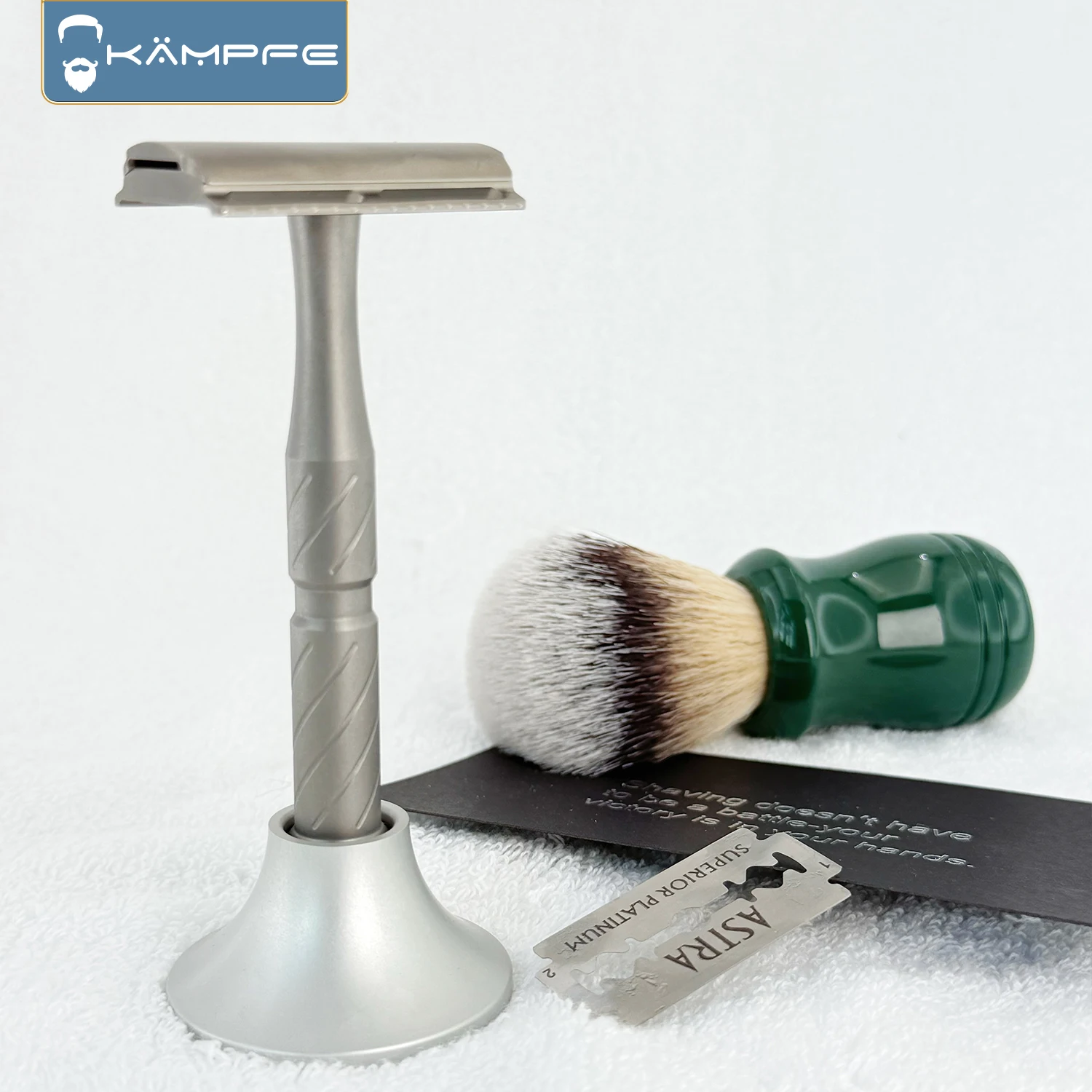 KAMPFE ماكينة حلاقة أمان خفيفة للغاية 53 جرام TC4 من التيتانيوم ذات حدين باستخدام الحاسب الآلي طحن دقيق للرجال هدية ماكينة حلاقة DE