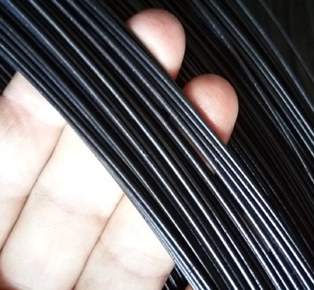 1MM-3.5MM, 5M-25M,Black superelastic harnened carbon spring steel wire, black piano quenched single strand electrical threading