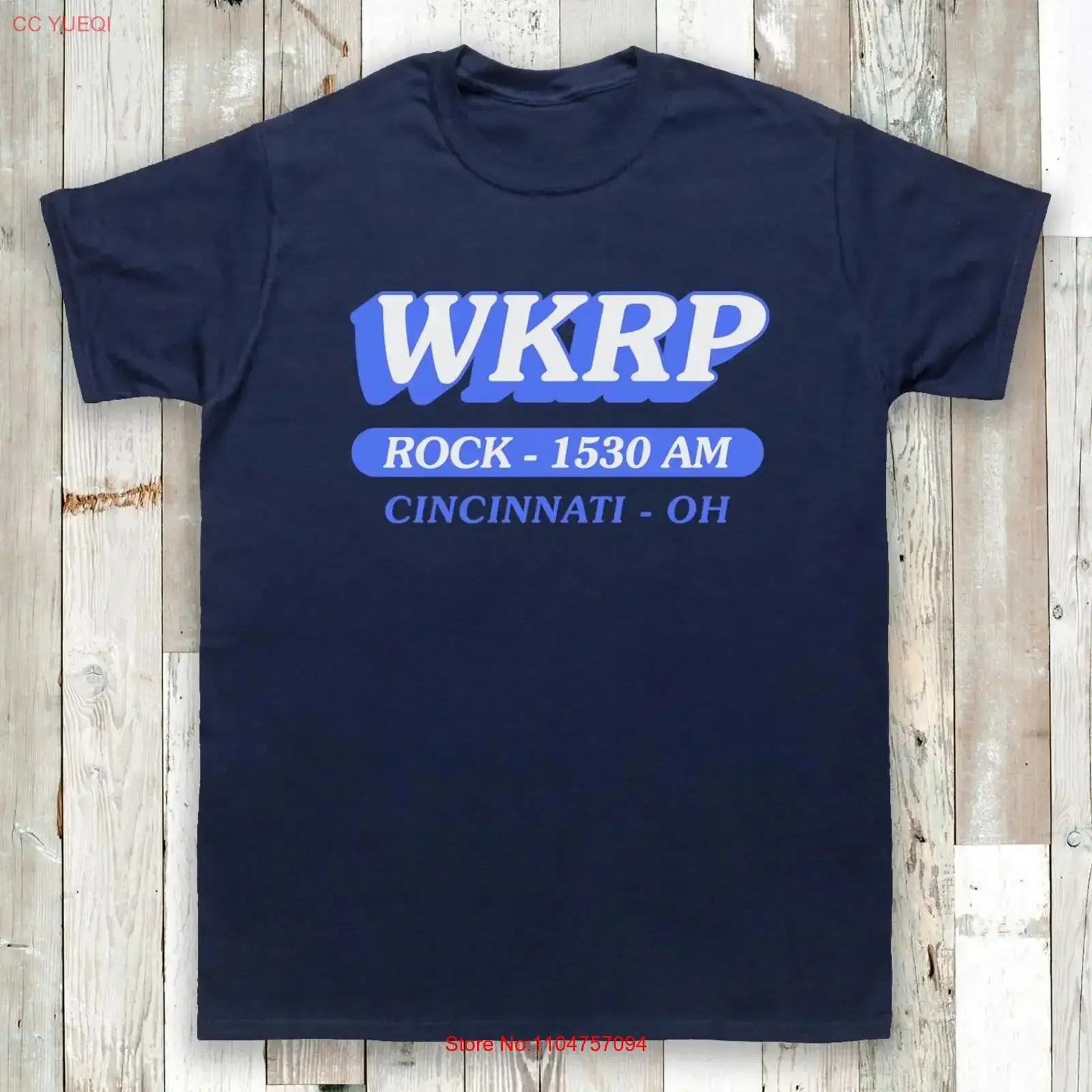 Camiseta para hombre WKRP Rock Radio Retro 70s AM in Cincinnati Station, varios colores y tallas, estilo vintage, lavado, elástico, ropa de diseñador