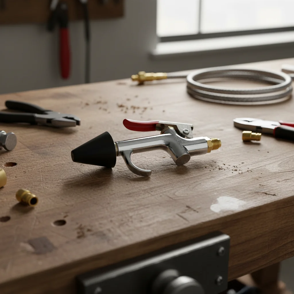 

1pc Air Nozzle Blowgun Compressor Stainless Steel Airgun Blower Pressure Adjustment With Thumb Switch Lever