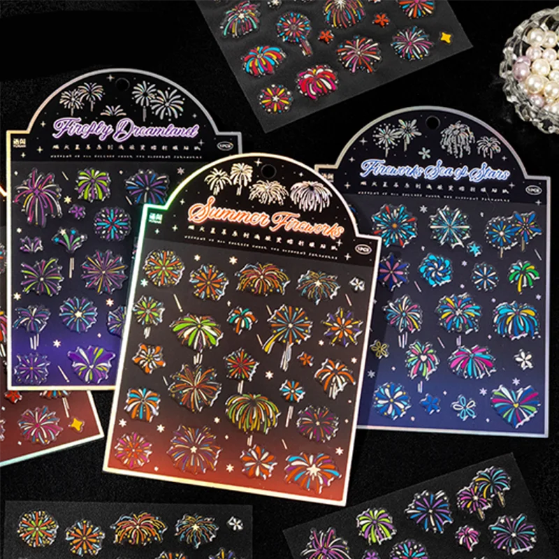 ملصق فضي ليزر على شكل كوكبة مهرجان الورق، ملصق رقائق مقاوم للماء ثلاثي الأبعاد من الراتنج لمجلة جراب الهاتف، هدايا إبداعية ذاتية الصنع