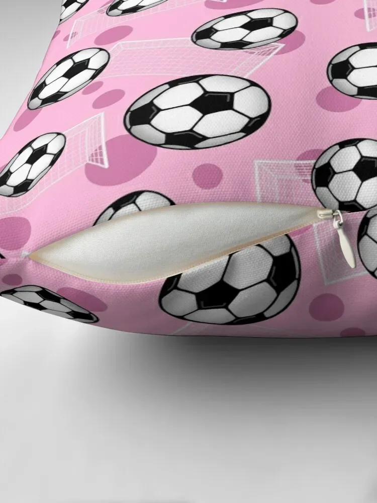 Soccer Ball and Goal Pink Pattern - Pink Soccer Throw Pillow Bed pillowcases christmas decorations 2025 Sofa Cushion pillow