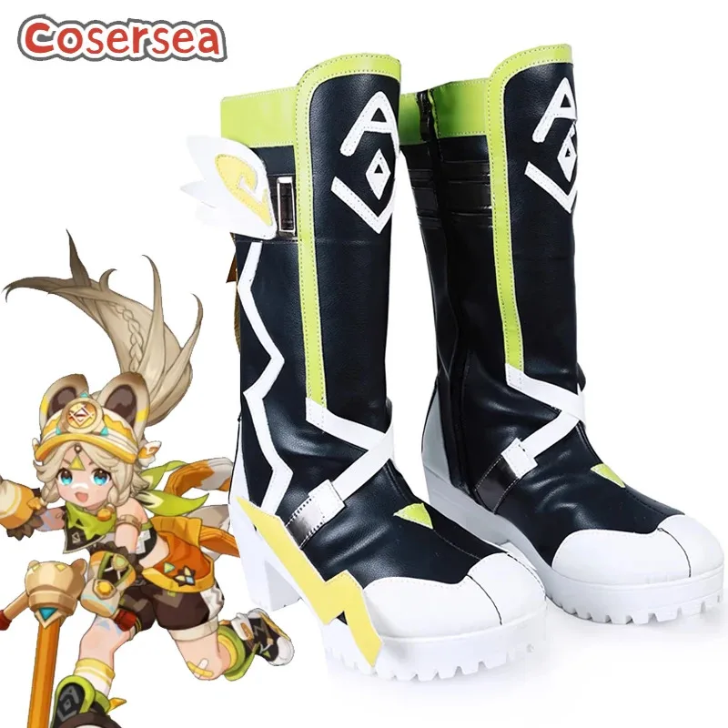 

Cosersea Kachina Natlan Cosplay Shoes Game Genshin Impact Kachina Natlan High Heel Women Shoes Halloween PU Leather Cos Boot
