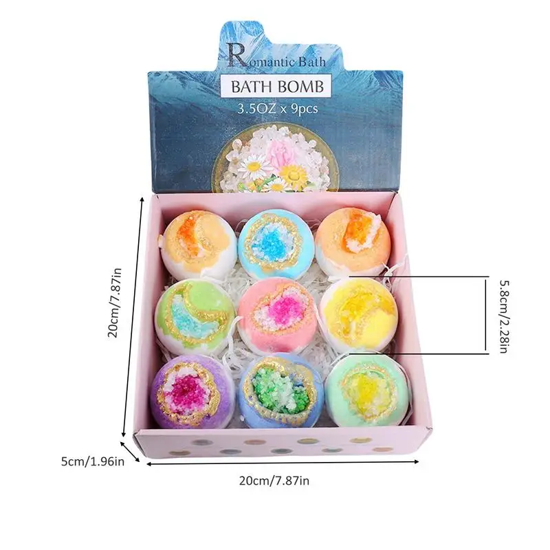 9 Stuks Bad Bommen Cadeau Set Bubble Bad Ballen Organische Bubble Bal Met Diverse Kleuren En Prachtige Bruisend Effect Cadeau Voor Kinderen