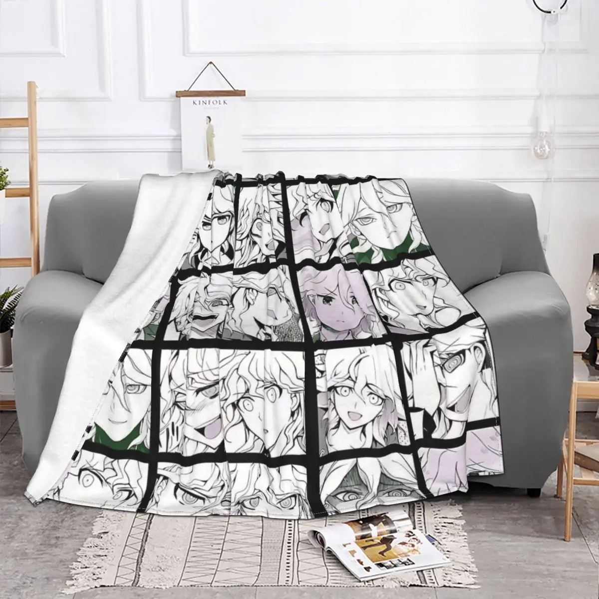 Danganronpa Makoto Game Blanket Flannel Decoration Nagito Manga Collection Portable Home Bedspread