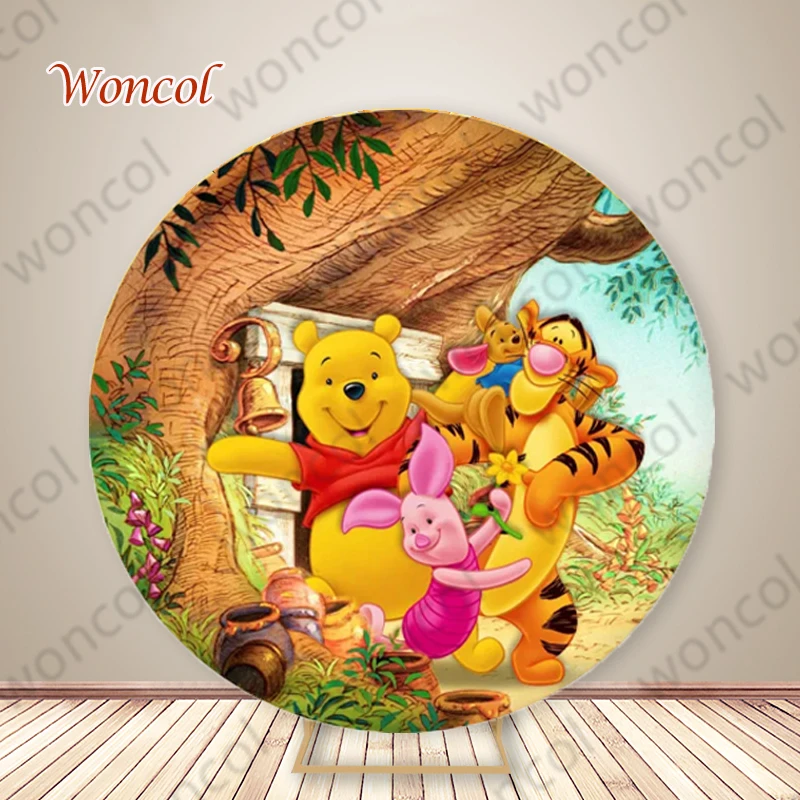 Winnie The Pooh Round Cover Pooh Tigger Piglet Roo Backdrop Winnie The Pooh Tigger Pooh Cylinder Cover Child Birthday Decor Prop