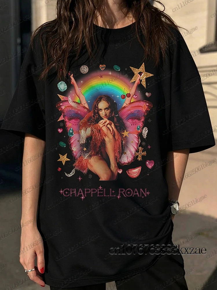 Chappell Roan Vintage Cotton T-shirts For Women High Quality Girls 2000s Korean Clothes Casual Harajuku 2000s Retro Tees Y2K Top