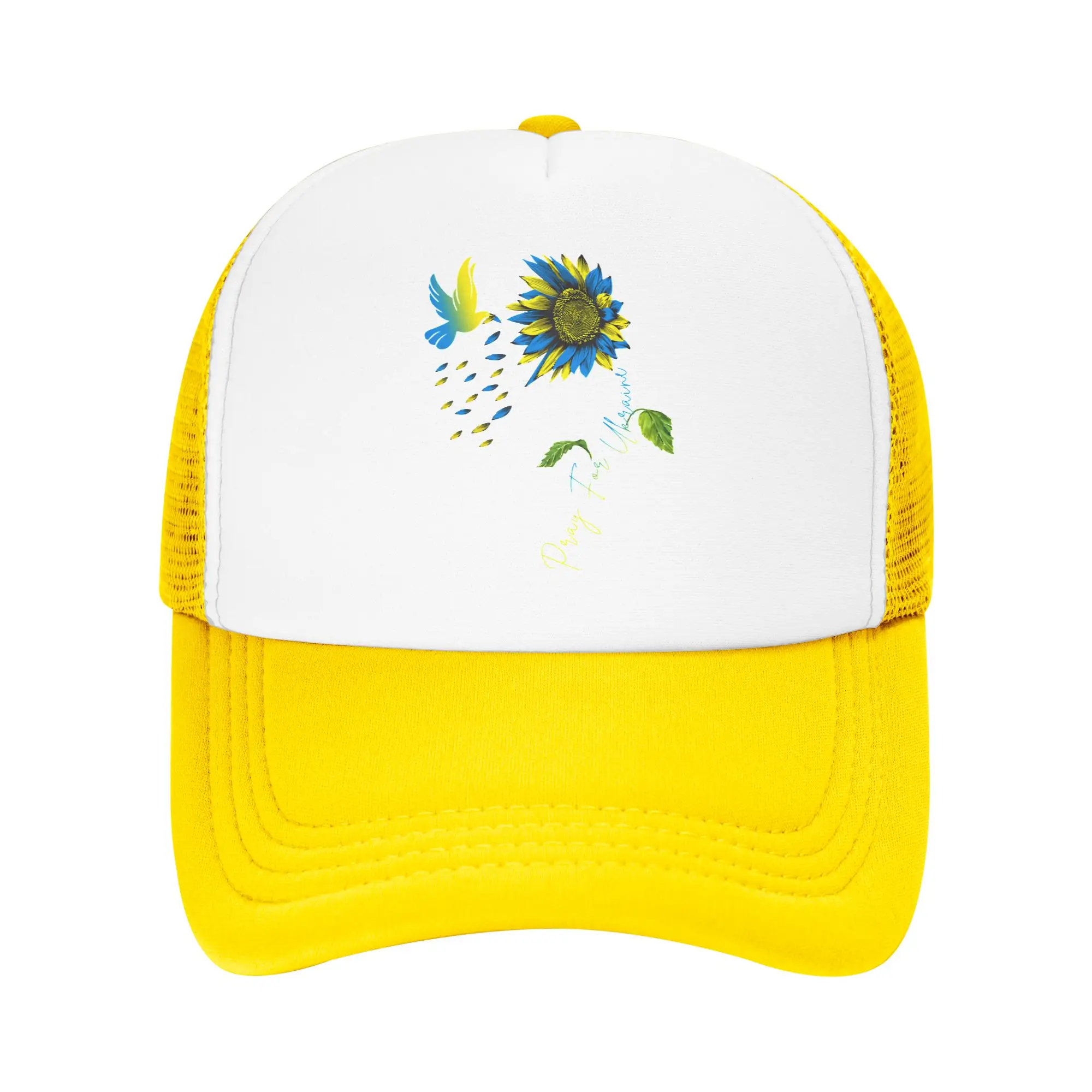 Ukraine Sunflower Ukrainian Flag Mesh Baseball Cap Men Women Trucker Hat Adjustable Polyester Sun Caps Summer Trucker Hat