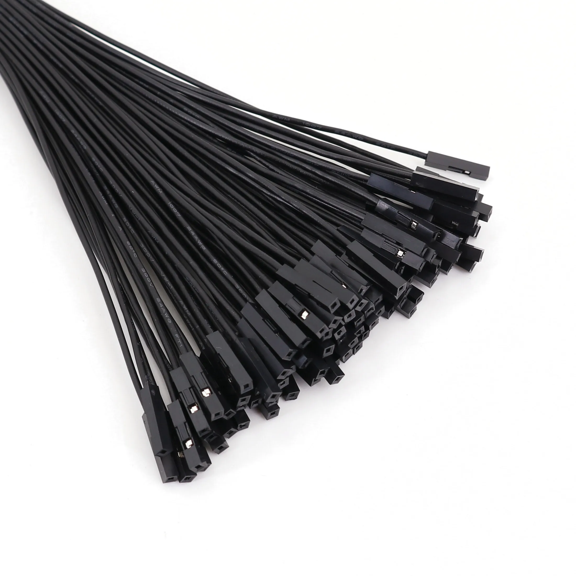 200Pcs Red Black 1Pin 20cm Dupont Wire 26AWG Cable Connector for Arduino DIY