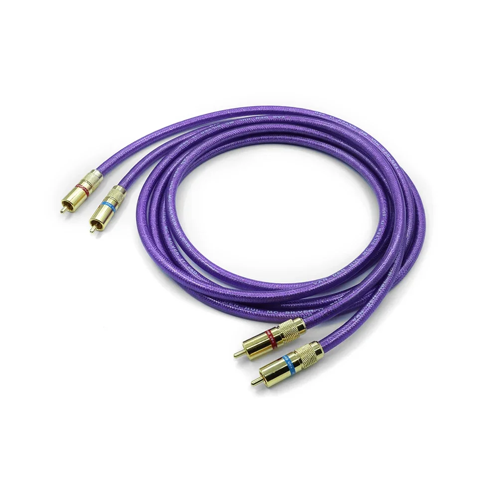 زوج جديد عالي الجودة من فان دن هول MC-SILVER IT 65 RCA كابل ربط الصوت مع قابس RCA مطلي بالذهب