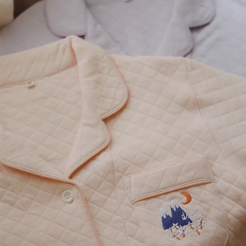 

Thickened Air Cotton Pajamas Pure Cotton Sleepwear for Women Winter Home Clothes Large Size Loose Style Warmth Comfortable