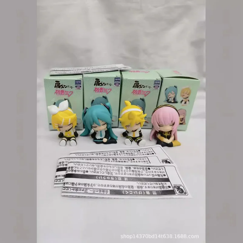 애니메이션 하츠네 미쿠 루카 카가미네 린 렌, 카와이 수면 피규어, PVC 모델 장난감 인형 수집 장식품 선물, 4 개, 6cm