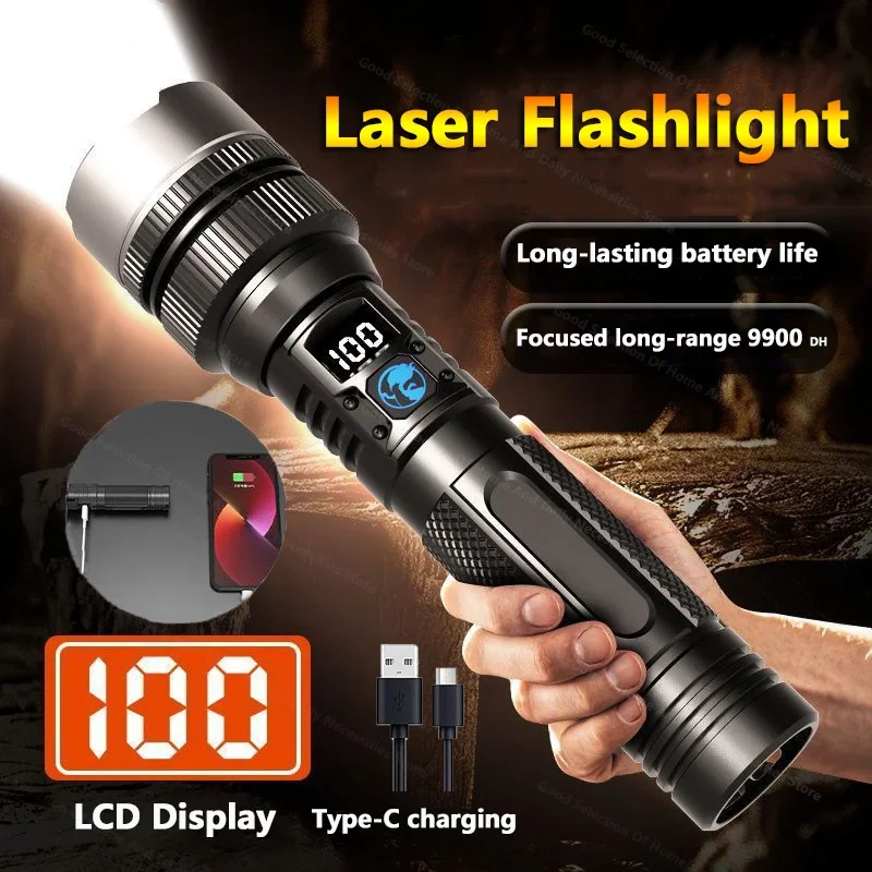 Image of Superhelle Wiederaufladbare LED-Taschenlampe 2000 Lux Handlampe 5 Modi Zoom COB-Licht Magnetisch Wasserdicht für Camping und Notfälle