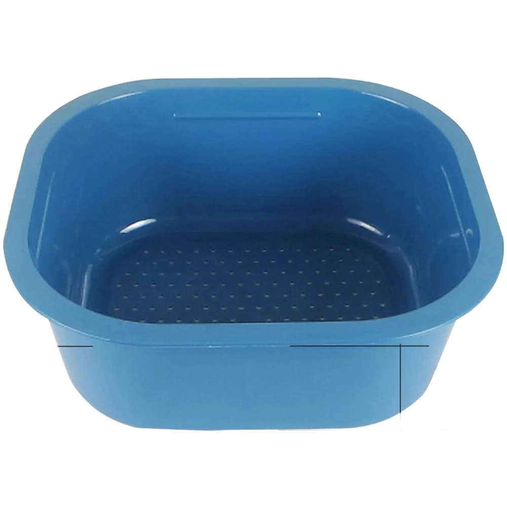 Sink for top Plastic Drip Basket Dish Drainer Drain Rack Storage Shelf 31.3x28.7x12cm Blue PP Reinforced Structure
