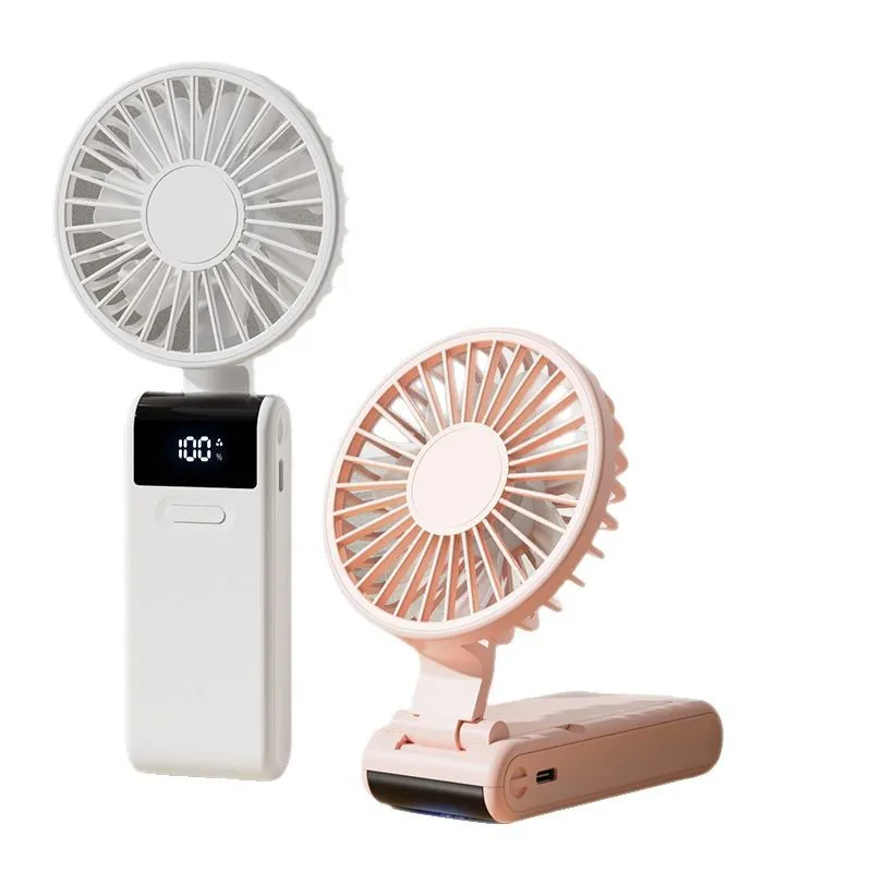 "مروحة 2025 الذكية فائقة النحافة (3 سم) - مروحة رقبة قابلة للطي متعددة الاستخدامات مع حامل مدمج، بطارية 2000 مللي أمبير لتبريد خارجي/داخلي وقوي"