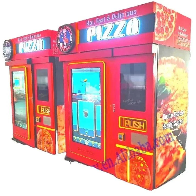 Outdoor Business Self-service Fast Food Making Machine Touch Screen Fully Automatic Pizza Vending Machines