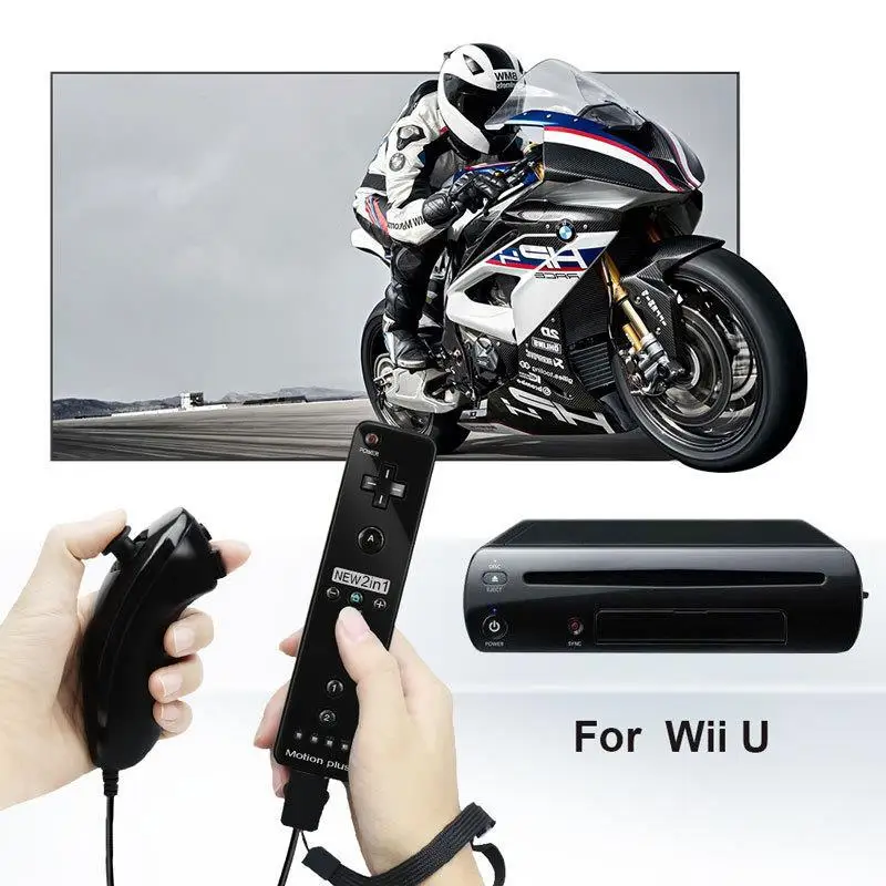

Wireless Wii Remote Controller Set w/ Nunchuck, Motion Plus Built-in, Silicone Case - No Add-on Needed for Wii/Wii U