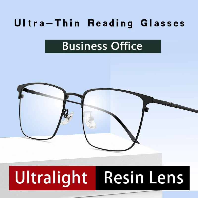 Men's Ultra-Thin Reading Glasses Anti Blue light  Anti-Fatigue,Magnifying Presbyopic Eyeglasses Anti UV/Eyestrain/Glare