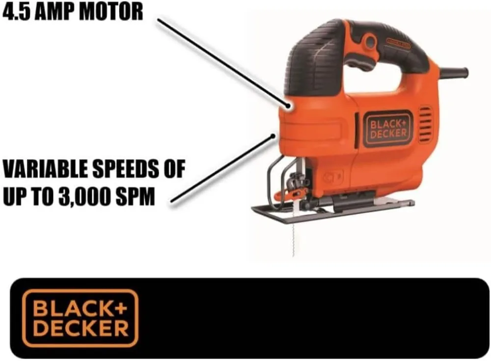 4.5アンペアのジグソー、3000 SPM、最大45度の斜めカットが可能 ° 、クイックブレードチェンジ