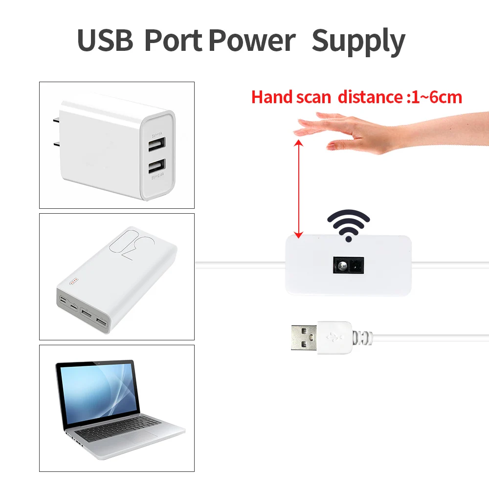 โคมไฟ DC 5V USB เคลื่อนไหว LED ครัว Backlight ทีวีแถบไฟ LED กวาดมือโบกบนไฟเซ็นเซอร์ไฟไดโอดเทปสองด้าน2