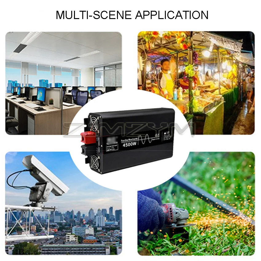 Imagem -06 - Inversor 12v 24v 48v para ac 220v 110v Onda Senoidal Pura Inversor de Energia Solar Transformador Conversor de Frequência de Tensão 4500w 3500w