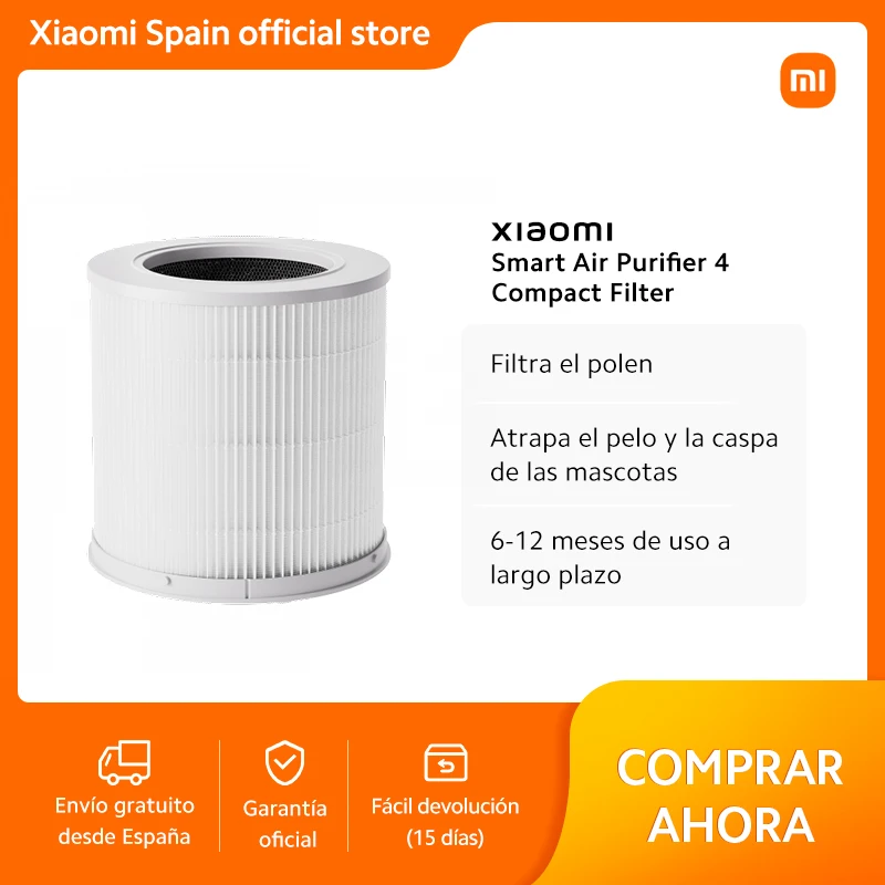 Official | Xiaomi Smart Air Purifier 4 Compact Filter | Code: 【ANES04】4€ OFF. | Traps pet hair and dander | 6-12 months long-term use