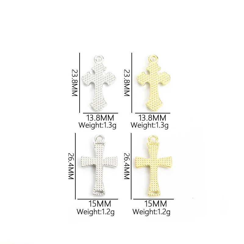 10pcs Cross Rhinestones Inlaid Faith Charms for Religious Rosary Jewelry Making DIY Necklace Earrings Keychain Alloy Pendants