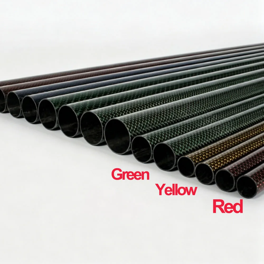 1Pcs High Strength High Density 3K Carbon Fiber Tube Color Gold Silk Carbon Pipe DIY Accessory For RC Aircraft Model Parts