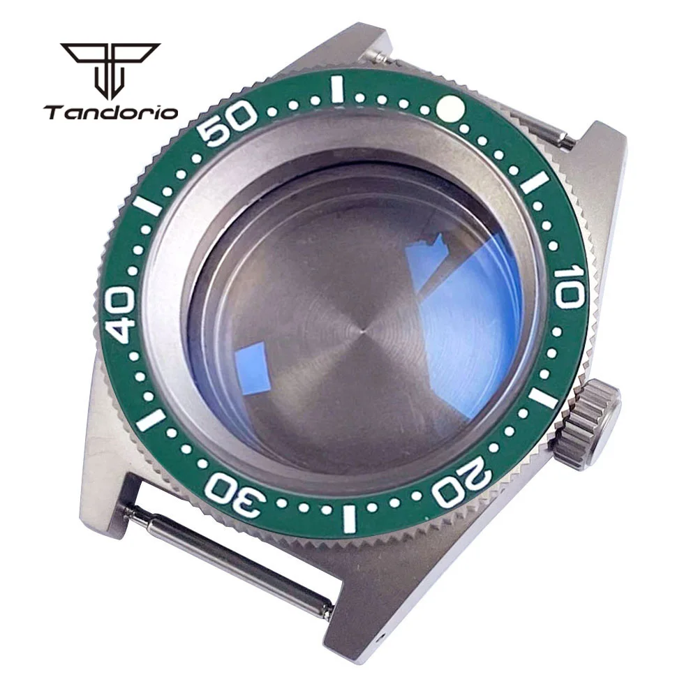 Titanium 62mas Dive Automatic Watch Case Double Domed AR Sapphire Ceramic 120-Click Bezel 30bar Fit NH35 ETA2824 PT5000 Movement