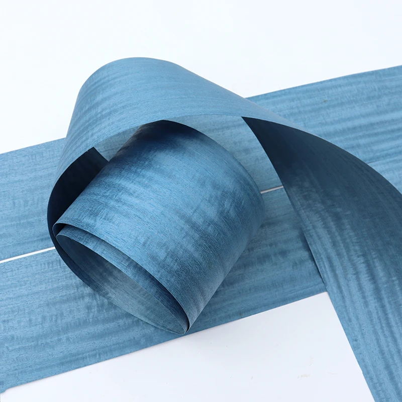 

Natural Veneer Tie-chun Genuine Figured Q/C Wood Dyed Decorative Sliced Veneer Excellent Panel EP for Furniture Blue