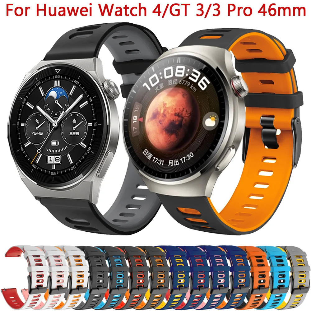 22mm Bracelet Band For Huawei Watch GT3 GT2 Pro 46mm SE SmartWatch Strap For Huawei GT 4 3 2 Pro 46mm Silicone Watchbands Correa