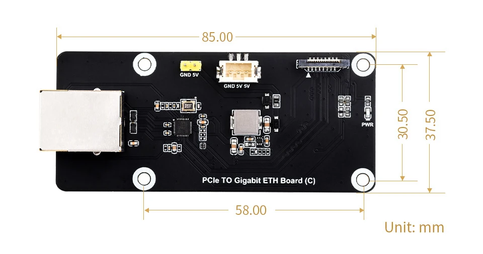 Adaptateur Ethernet PCIe vers Gigabit, sans pilote, compatible avec Raspberry Pi 5, OS