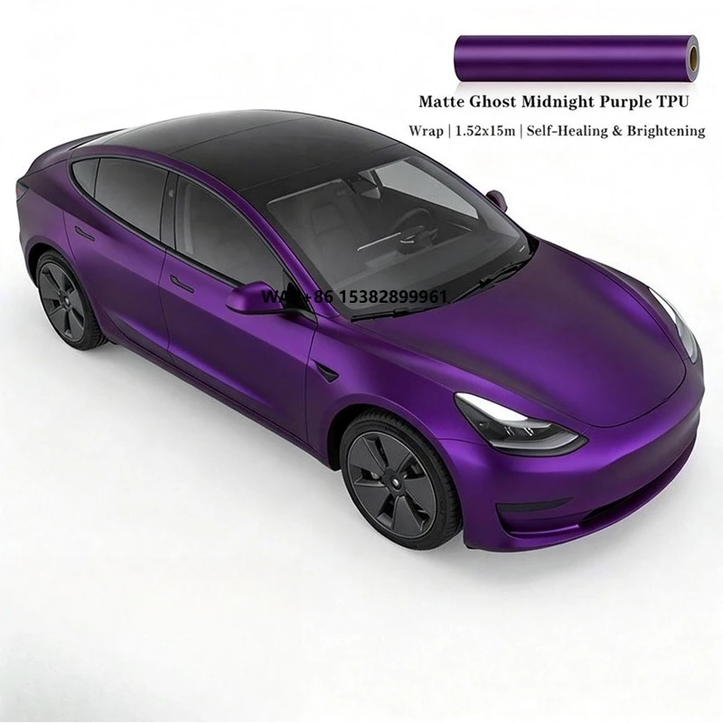 

Пленка ZIRUI Matte Phantom Midnight Purple из ТПУ с эффектом самовосстановления и изменения цвета, толщиной 7,5 мил, устойчивая к царапинам, для оклейки автомобилей