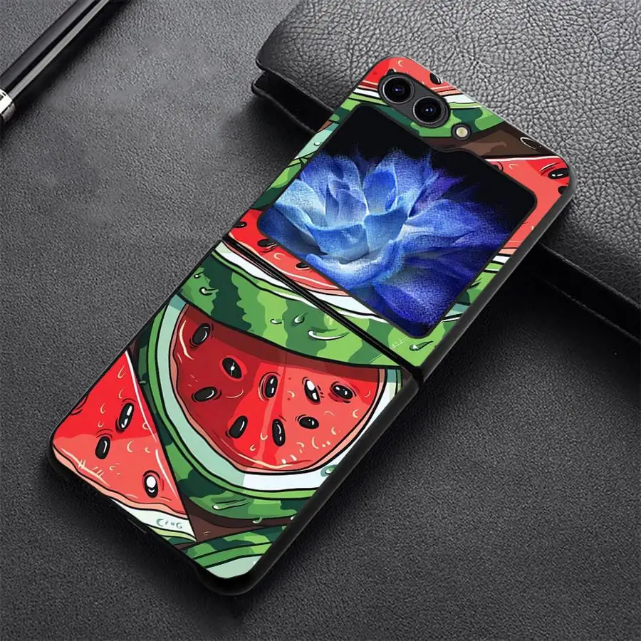Cartoon Watermelon Pattern Phone Shell Funda Case for Samsung Galaxy Z Flip 8 Flip7 FE Z Flip 7 6 5 4 3 Flip5 Flip6 Flip3 Flip4