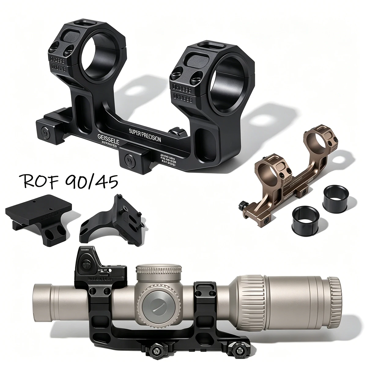 GEISSELE Scope Mount Rings Optical Sight Cantilever 25.4mm 30mm For MK47 AR10 AR15 AK47 AK74 Fit 20mm Rail Centerline 1.93 /1.54
